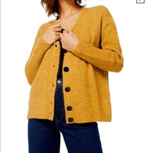 NWOT TOPSHOP Button Front Cardigan In Must…